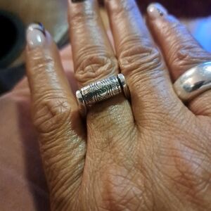 Brighton Sayan Spinner Roller 925 Silver Engraved Ring